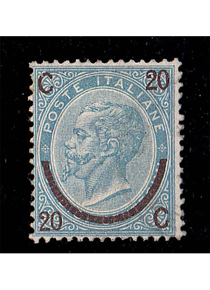 1865 - Vittorio Emanuele II francobollo stampato  De La Rue di Londra (Ferro Cavallo)